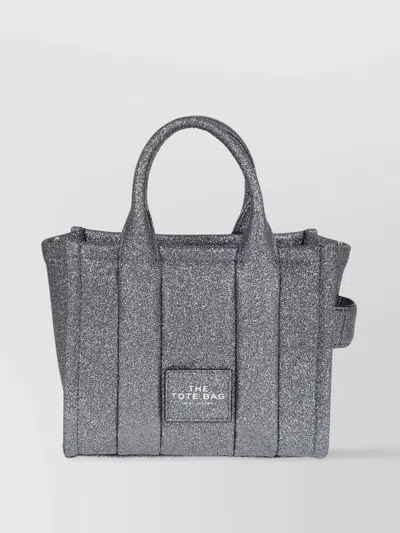 Marc Jacobs Glitter Double Handle Tote With Detachable Strap In Grey