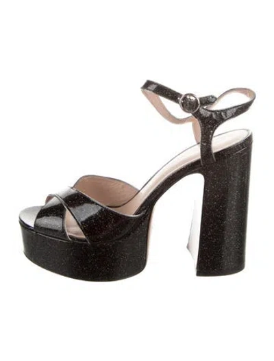 Pre-owned Marc Jacobs Glitter Glitter Accents Pumps In Black