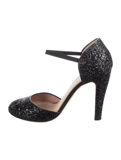 Pre-owned Marc Jacobs Glitter Glitter Accents Pumps In Black