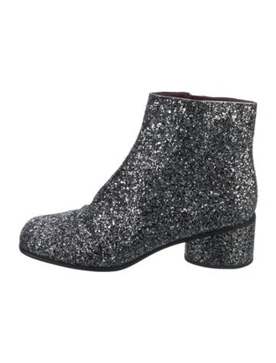 Pre-owned Marc Jacobs Glitter Patterned Boots In Silver