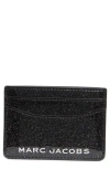 Marc Jacobs Glitter Trademarc Card Case In Black