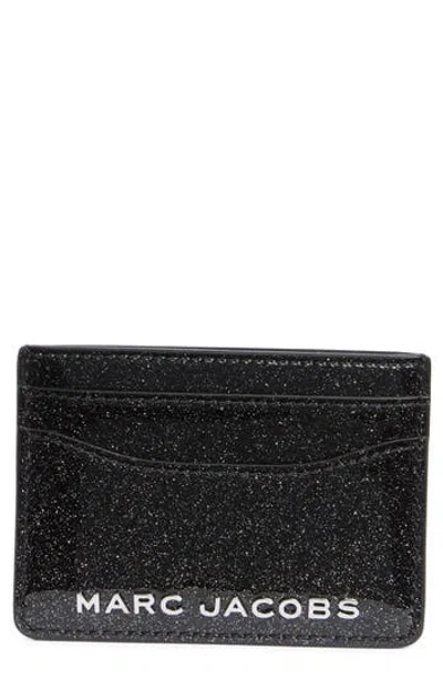Marc Jacobs Glitter Trademarc Card Case In Black