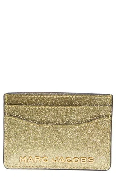 Marc Jacobs Glitter Trademarc Card Case In Gold