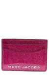 Marc Jacobs Glitter Trademarc Card Case In Lipstick