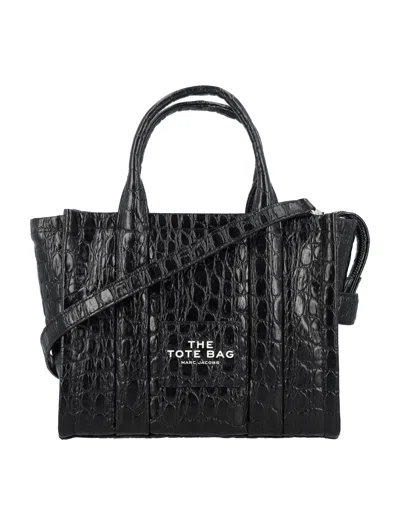 Marc Jacobs The Croc-embossed Medium Tote In Black