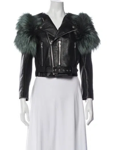 Pre-owned Marc Jacobs Goat Leather Biker Jacket W/ Tags In Black