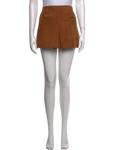 Pre-owned Marc Jacobs Goat Leather Mini Skirt In Brown
