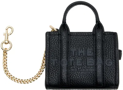 Marc Jacobs Gold & Black 'the Nano Tote Bag Charm' Keychain In 001 Black