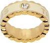 Marc Jacobs The Scallop Medallion Ring In 108 Cream/gold