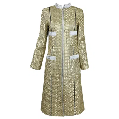 Pre-owned Marc Jacobs Gold And Silver Metallic 4 Pocket Coat In Brown