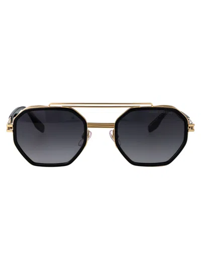 Marc Jacobs Gold Black_ Titanium Sunglasses