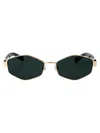 Marc Jacobs Gold Green Metal Sunglasses In Gold