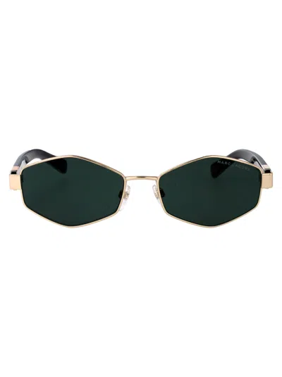 Marc Jacobs Gold Green Metal Sunglasses In Multi
