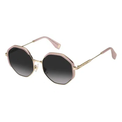 Marc Jacobs Gold Metal Sunglasses In Brown