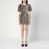 Marc Jacobs Gold Mini Dress With Sequins Women In Silver