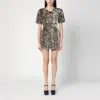 Marc Jacobs Gold Mini Dress With Sequins Women In Silver
