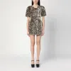 Marc Jacobs Sequin Embellished Short Sleeve Mini Dress In Gray