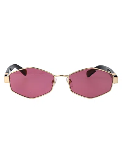 Marc Jacobs Gold Red Metal Sunglasses In Pink