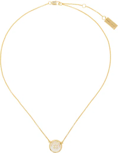 Marc Jacobs Gold 'the Button Pendant' Necklace In 109 Gold/cream