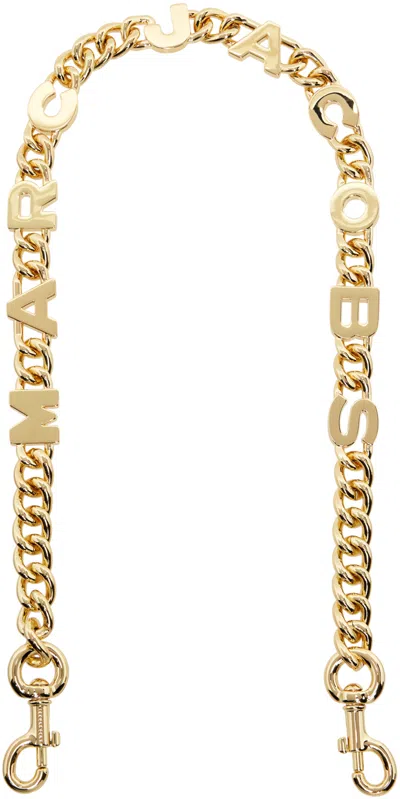 Marc Jacobs Gold 'the Logo Chain' Shoulder Strap In 710 Gold