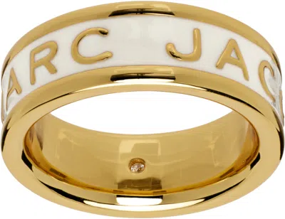 Marc Jacobs Gold 'the  Enamel' Ring In 109 Gold/cream