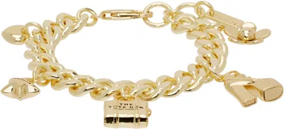 Marc Jacobs Gold 'the Mini Icon Charm' Bracelet In 970 Light Antique Go