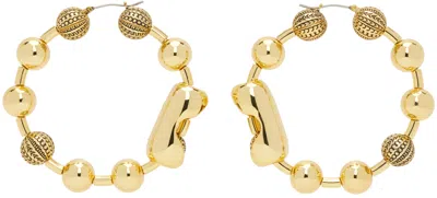 Marc Jacobs Gold 'the Monogram Ball Chain Hoop' Earrings