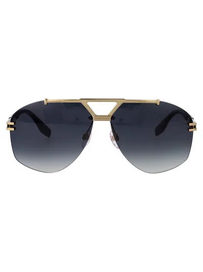 Marc Jacobs Gold Titanium Sunglasses In Blue