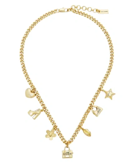 Marc Jacobs Gold Tone Brass Charm Accessory In Orange