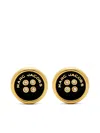 Marc Jacobs Button-shaped Stud Earrings In Black