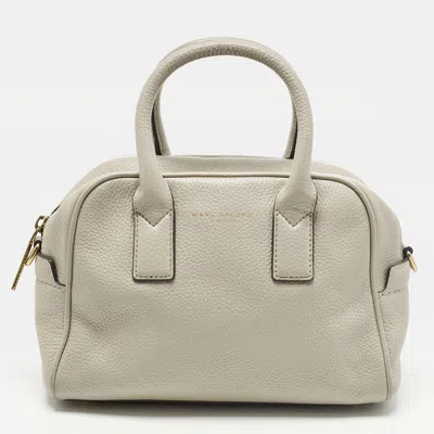 Pre-owned Marc Jacobs Gotham Light Beige Leather Bauletto Bag In Sand