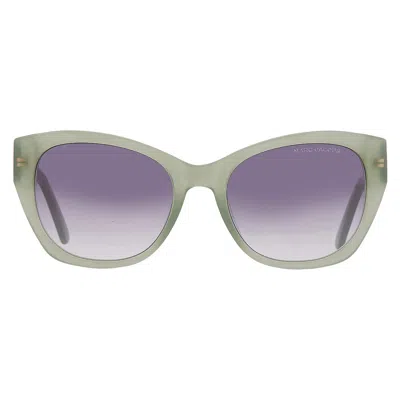 Marc Jacobs Gradient Grey Azure Blue Cat Eye Ladies Sunglasses Marc 732/s 01ed/gb 55 In Green
