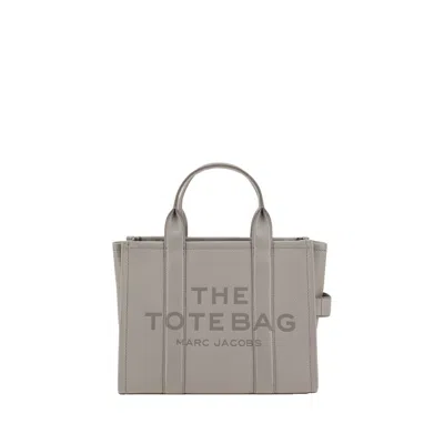 Marc Jacobs Grained Calf Leather Tote Bag In Gray