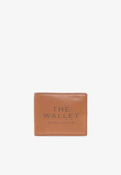 Marc Jacobs Grained Leather Bi-fold Wallet In Brown