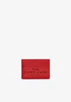 Marc Jacobs The Leather Logo-embossed Cardholder In Red