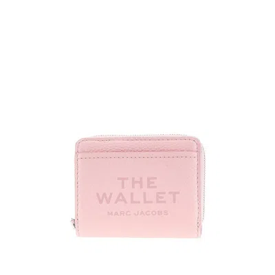 Marc Jacobs Grained Leather Mini Compact Wallet In Pink