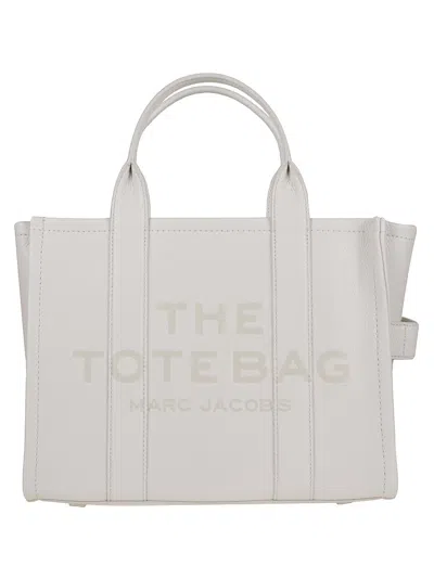 Marc Jacobs Grainy Leather Small Tote Bag In Silver