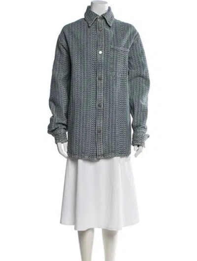 Pre-owned Marc Jacobs Graphic Print Coat In Blue