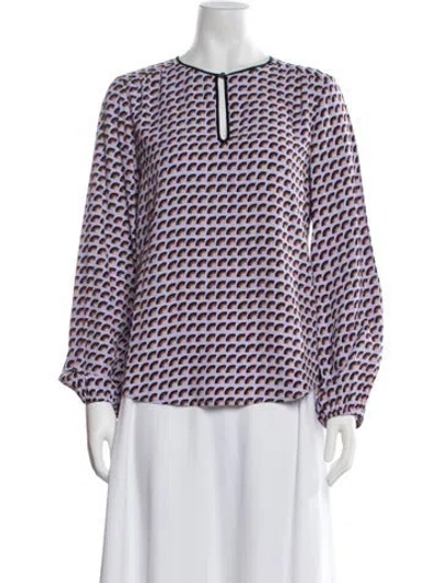Pre-owned Marc Jacobs Graphic Print Crew Neck Blouse In Multicolor