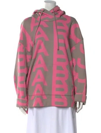 Pre-owned Marc Jacobs Graphic Print Crew Neck Hoodie In Pink