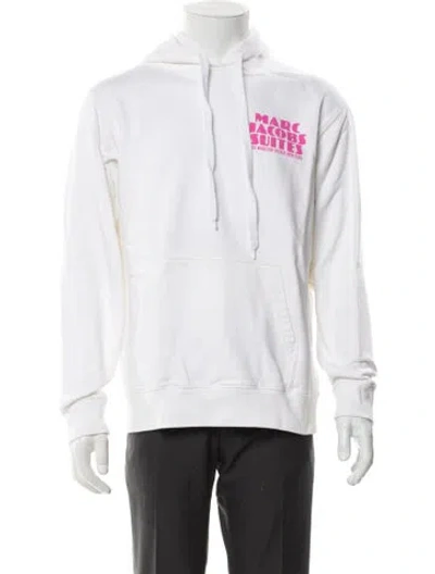 Pre-owned Marc Jacobs Graphic Print Crew Neck Hoodie In White