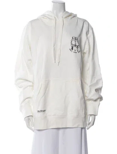 Pre-owned Marc Jacobs Graphic Print Crew Neck Hoodie In White