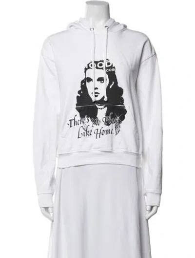 Pre-owned Marc Jacobs Graphic Print Crew Neck Hoodie In White