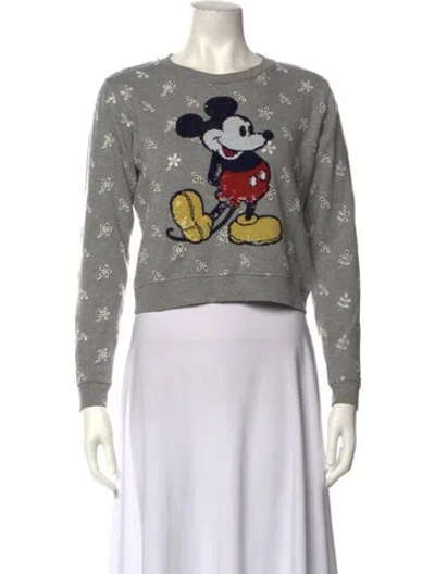 Pre-owned Marc Jacobs Graphic Print Crew Neck Sweater In Grey