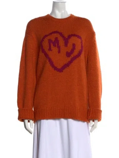Pre-owned Marc Jacobs Graphic Print Crew Neck Sweater In Orange