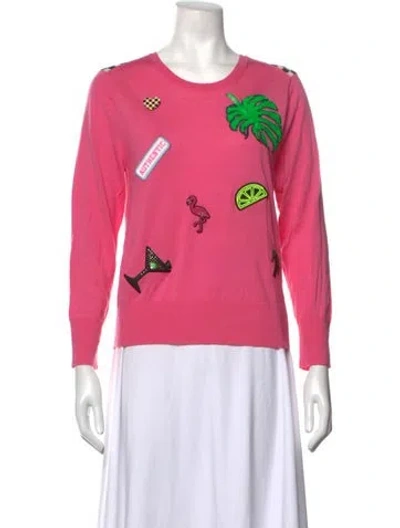 Pre-owned Marc Jacobs Graphic Print Crew Neck Sweater In Pink