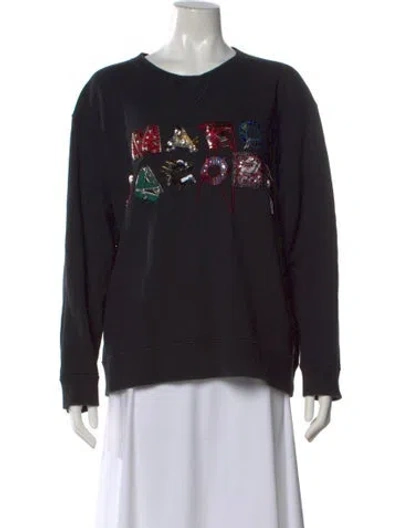 Pre-owned Marc Jacobs Graphic Print Crew Neck Sweatshirt In Black
