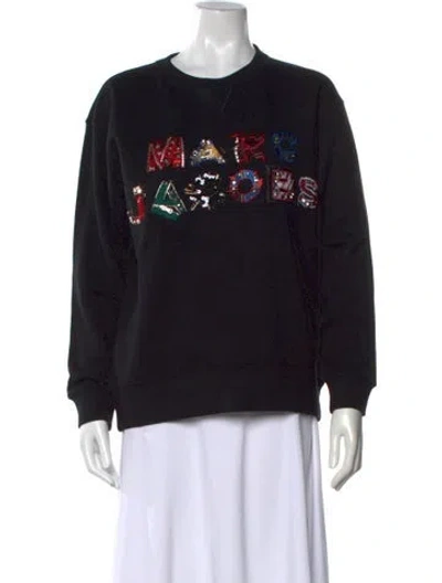 Pre-owned Marc Jacobs Graphic Print Crew Neck Sweatshirt In Black