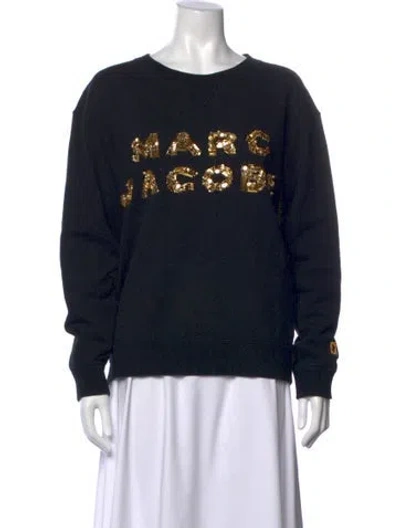 Pre-owned Marc Jacobs Graphic Print Crew Neck Sweatshirt In Black