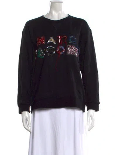 Pre-owned Marc Jacobs Graphic Print Crew Neck Sweatshirt In Black